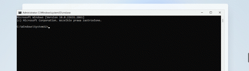 Konsola Windows (CMD) uruchamiana w trakcie instalacji za pomocą skrótu klawiszowgo SHIFT + 10